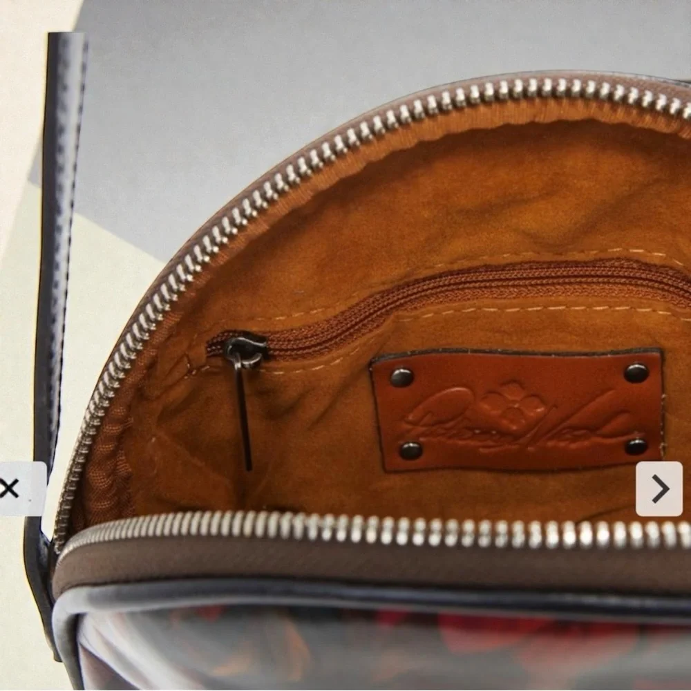 NWT Patricia Nash Scafati Leather Canteen-Shaped Crossbody Bag with Dust bag